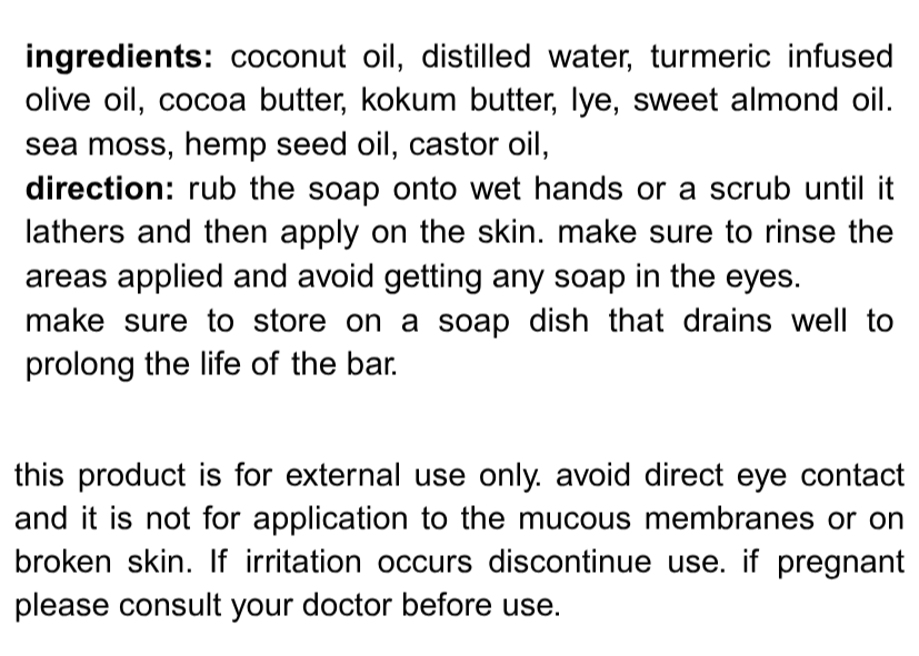 the seamoss & turmeric one